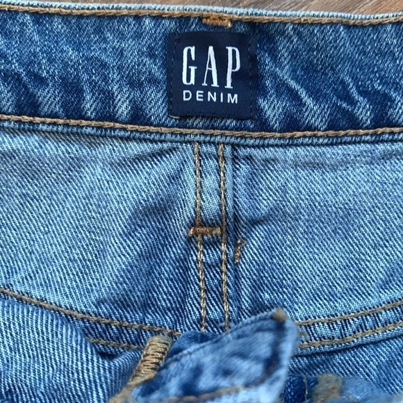 Gap‎ Denim Mid Length Distressed Denim Skirt Size 31 - Picture 4 of 6